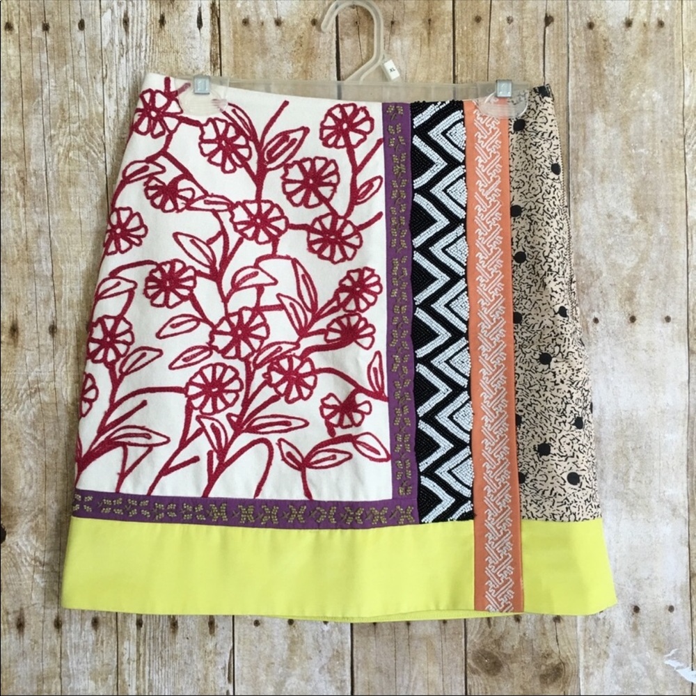 Anthropologie Multicolor Patterned Mini Skirt
